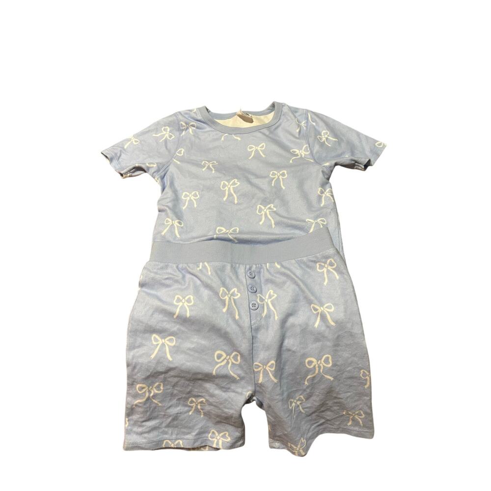 Cotton On Kids 10 shorts short sleeve super soft baby blue white bow pjs’s nwot